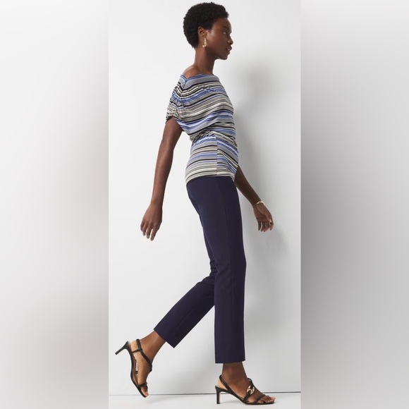 White House Black Market Pants - White House Black Market ELLE Slim Ankle Comfort Stretch Navy Women's Trousers